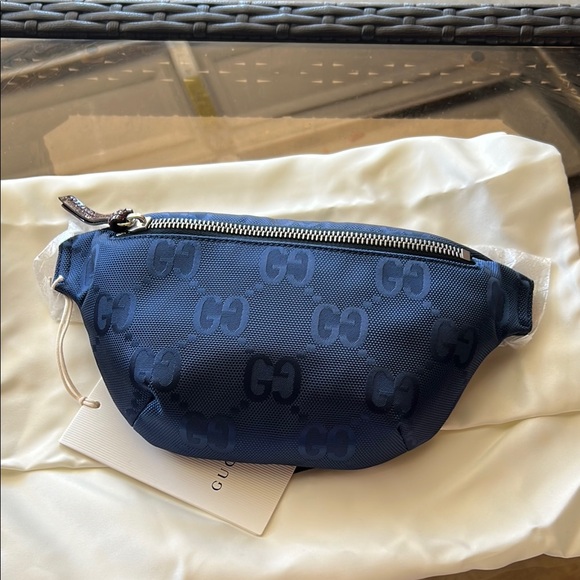 Gucci Other - Gucci Kids Nylon Blue Belt Bag with Iconic Monogram